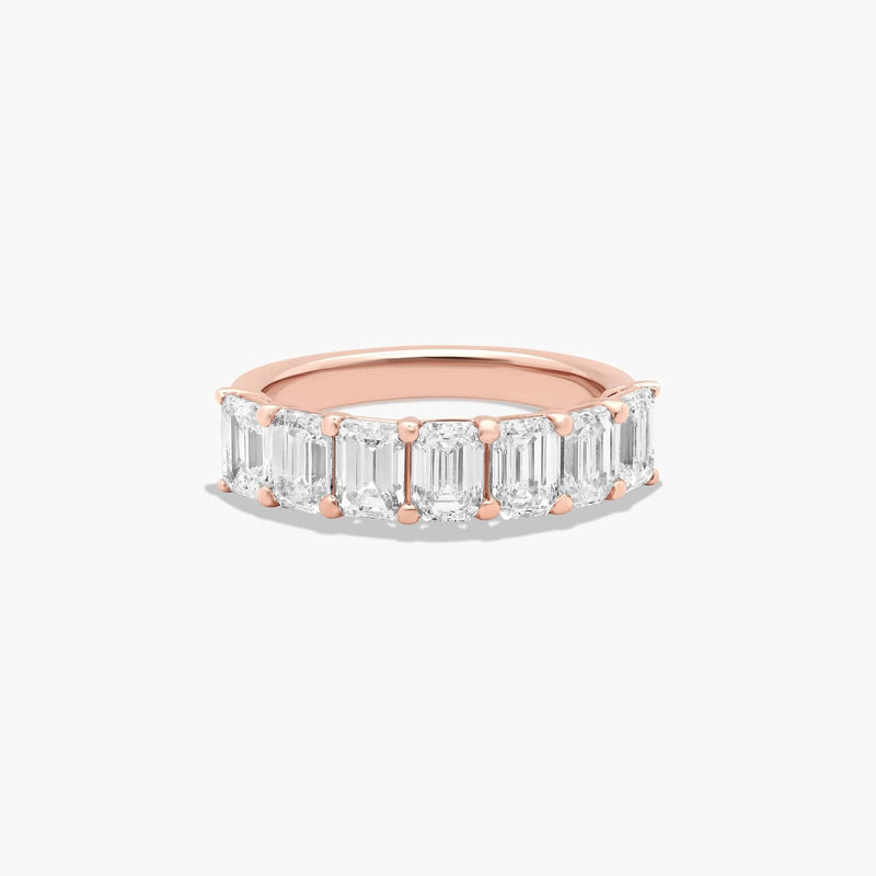 Seven Stone Anniversary Ring With Emerald Cut Lab-Grown Diamonds