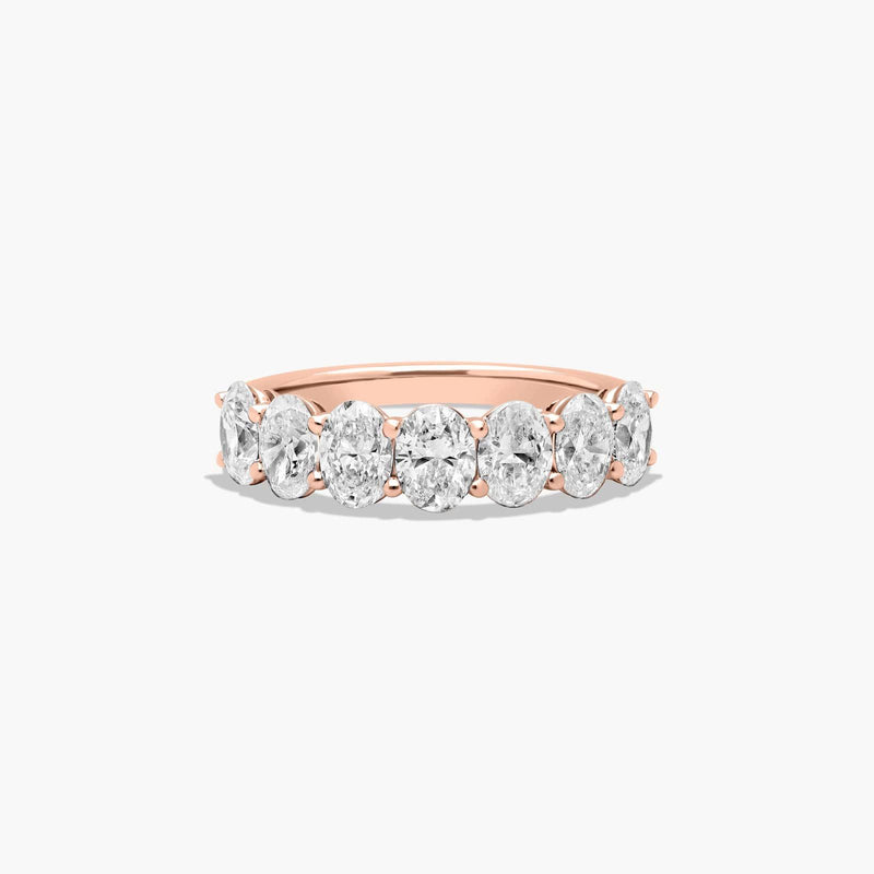 Seven Stone Anniversary Ring With Oval Cut Lab-Grown Diamonds