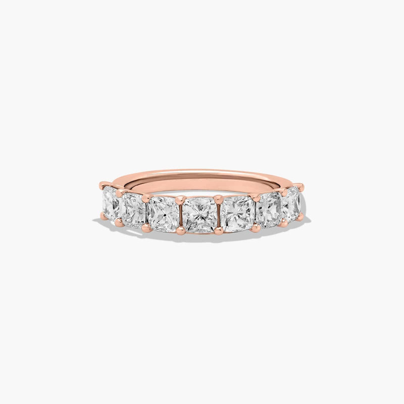 Seven Stone Anniversary Ring With Cushion Cut Lab-Grown Diamonds