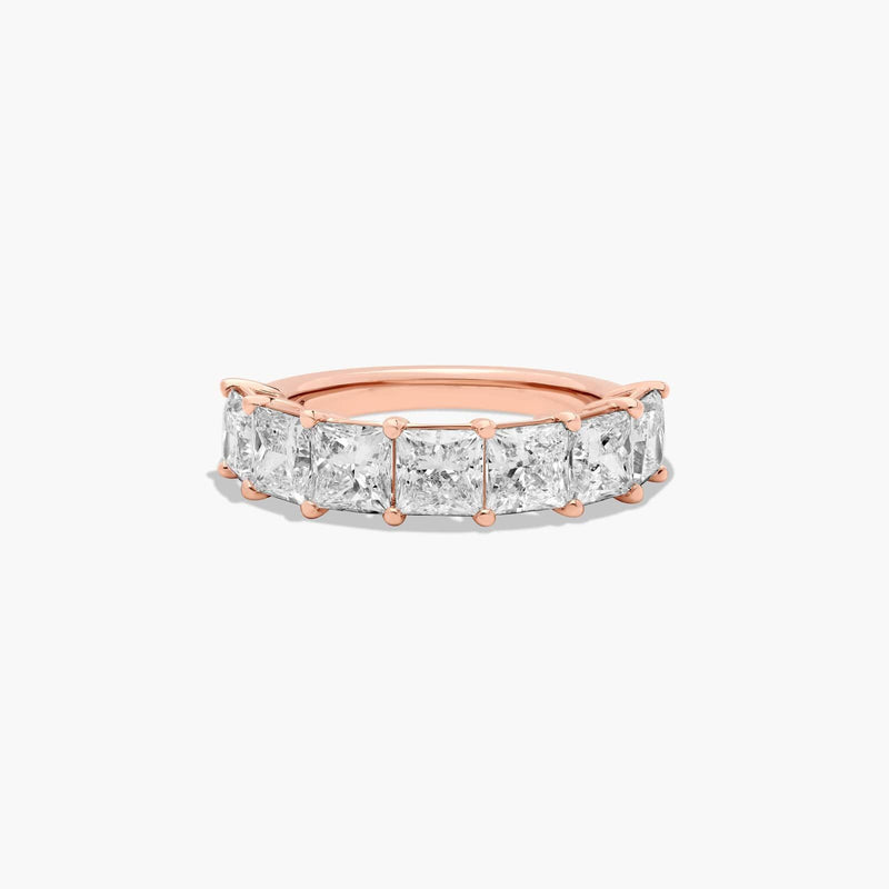 Seven Stone Anniversary Ring With Princess Cut Lab-Grown Diamonds