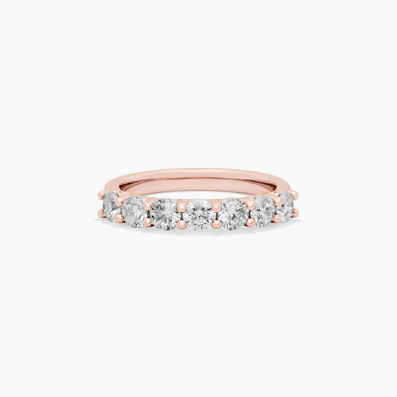 Seven Stone Low Dome Basket Anniversary Ring With Lab-Grown Diamonds