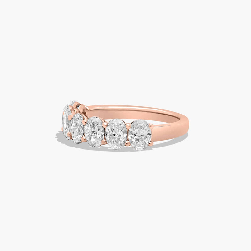 Seven Stone Anniversary Ring With Oval Cut Lab-Grown Diamonds