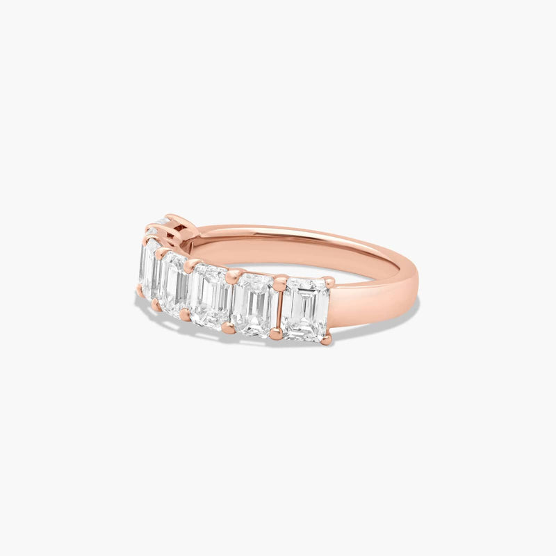 Seven Stone Anniversary Ring With Emerald Cut Lab-Grown Diamonds