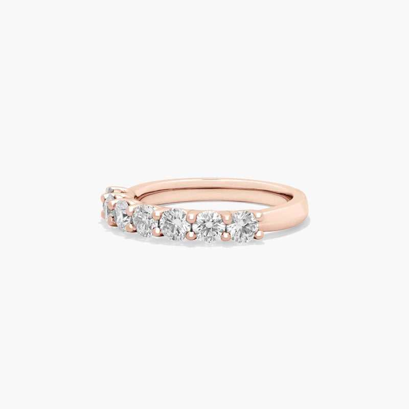 Seven Stone Low Dome Basket Anniversary Ring With Lab-Grown Diamonds