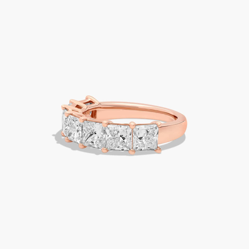 Seven Stone Anniversary Ring With Princess Cut Lab-Grown Diamonds