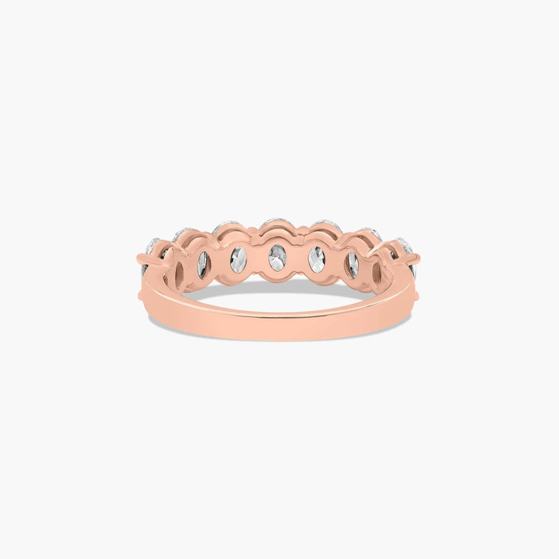 Seven Stone Anniversary Ring With Oval Cut Lab-Grown Diamonds