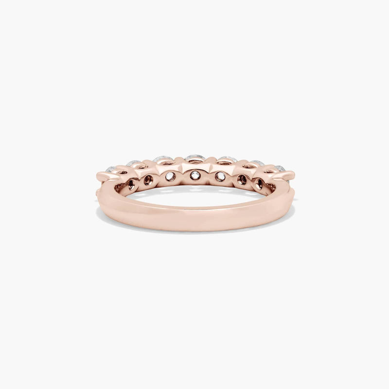 Seven Stone Low Dome Basket Anniversary Ring With Lab-Grown Diamonds