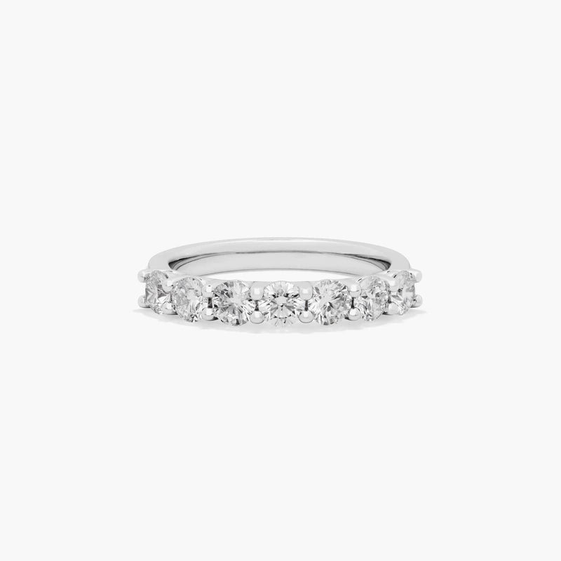 Seven Stone Low Dome Basket Anniversary Ring With Lab-Grown Diamonds