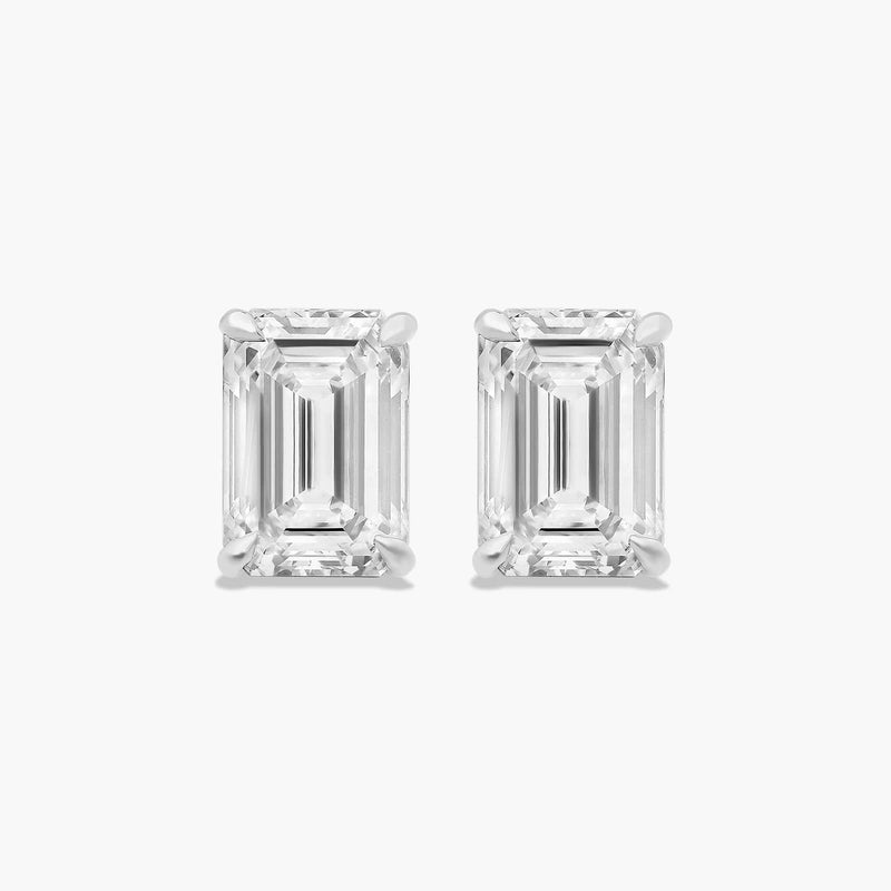 Emerald Cut Lab-Grown Diamond Stud Earrings