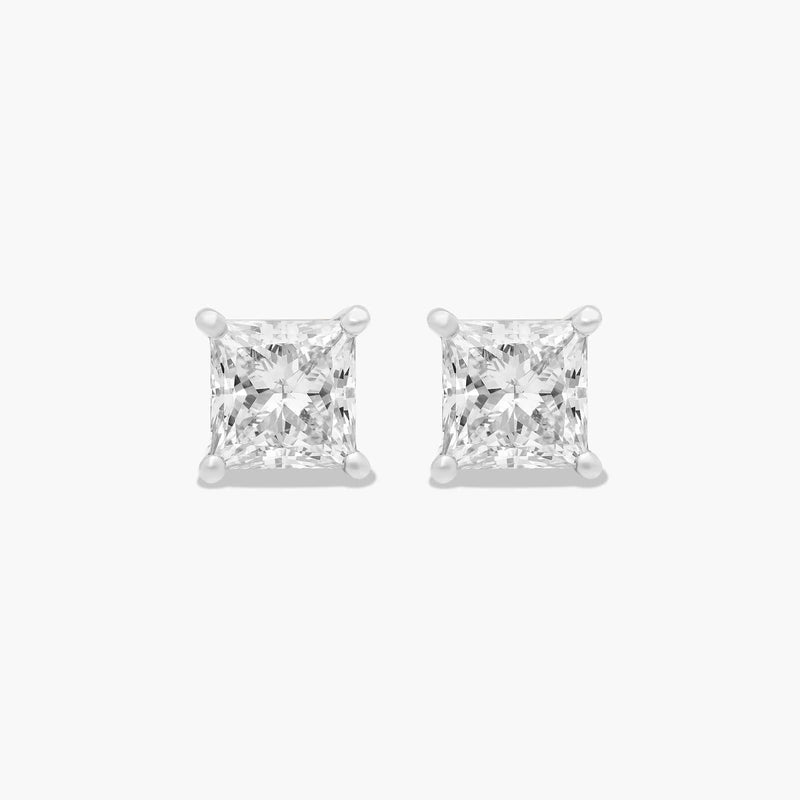 Princess Cut Lab-Grown Diamond Stud Earrings