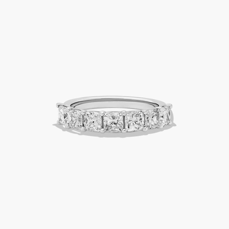 Seven Stone Anniversary Ring With Cushion Cut Lab-Grown Diamonds
