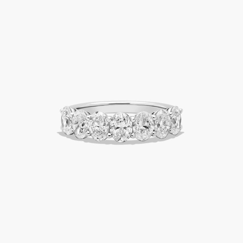 Seven Stone Anniversary Ring With Oval Cut Lab-Grown Diamonds