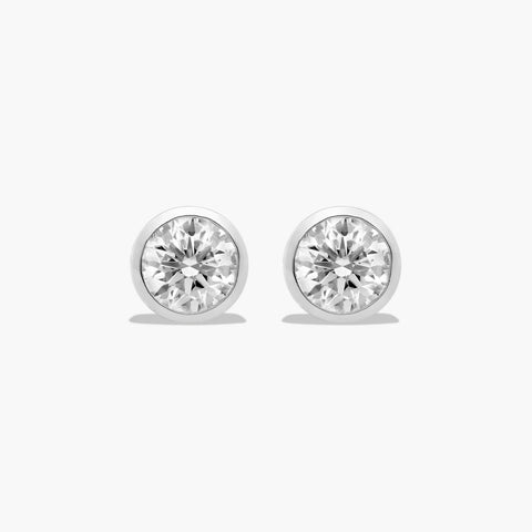 Bezel Lab-Grown Diamond Stud Earrings