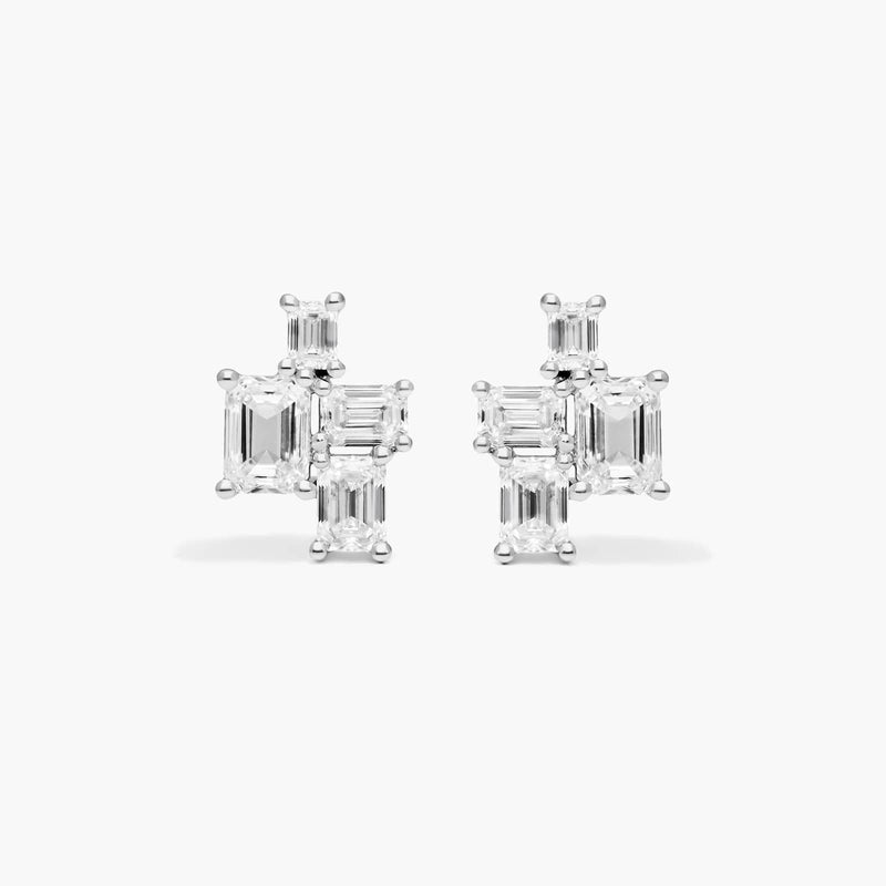 Assemblage Emerald Cut Lab-Grown Diamond Earrings