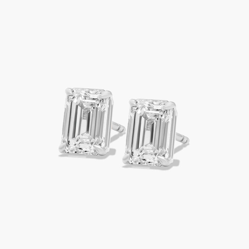 Emerald Cut Lab-Grown Diamond Stud Earrings