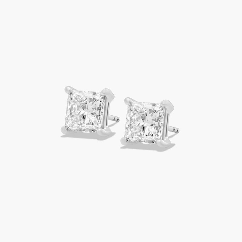 Princess Cut Lab-Grown Diamond Stud Earrings
