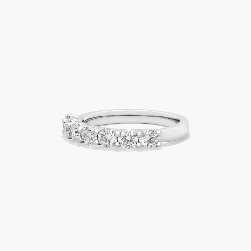 Seven Stone Low Dome Basket Anniversary Ring With Lab-Grown Diamonds