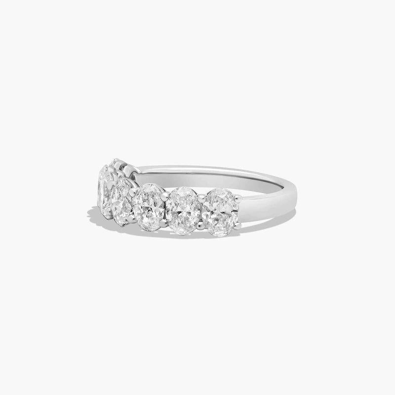 Seven Stone Anniversary Ring With Oval Cut Lab-Grown Diamonds