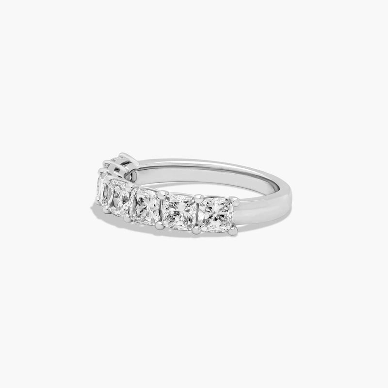 Seven Stone Anniversary Ring With Cushion Cut Lab-Grown Diamonds