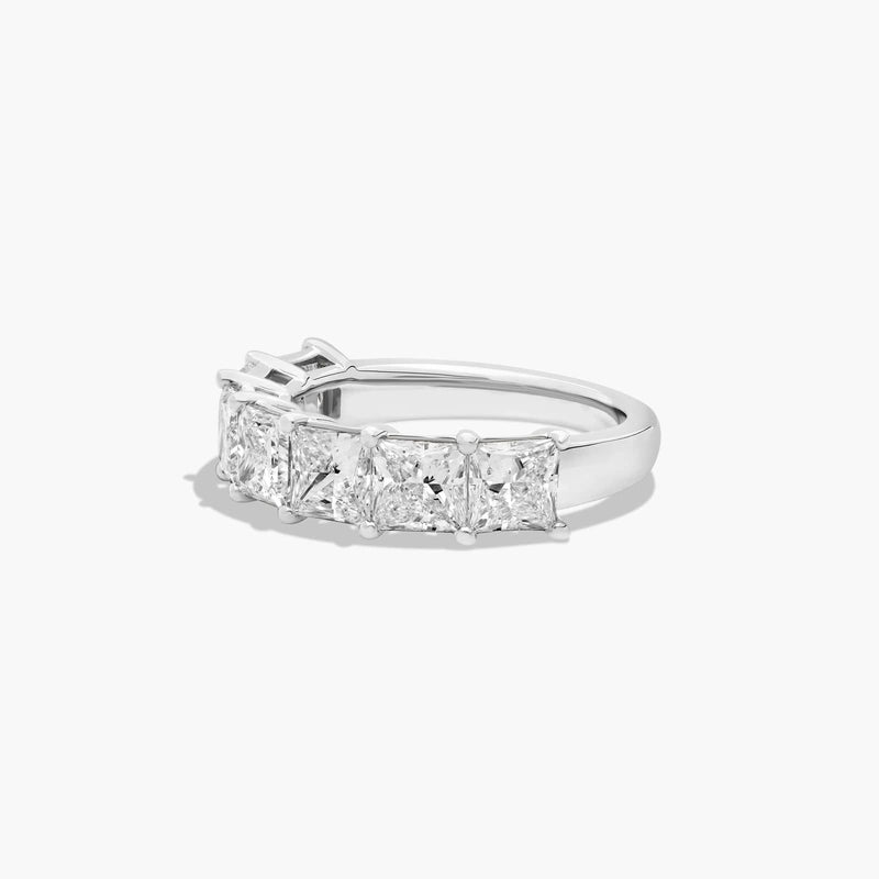 Seven Stone Anniversary Ring With Princess Cut Lab-Grown Diamonds