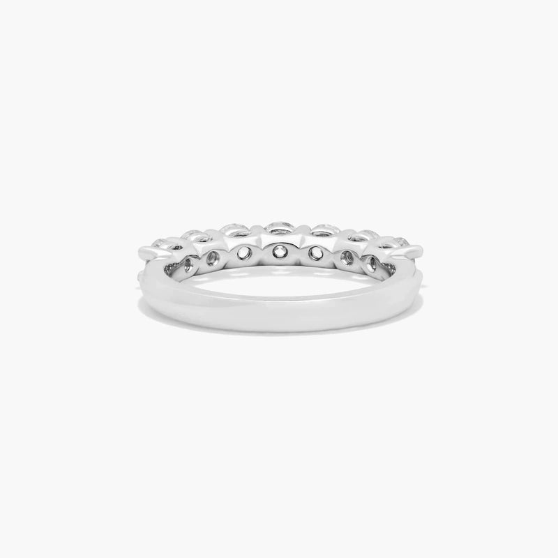 Seven Stone Low Dome Basket Anniversary Ring With Lab-Grown Diamonds
