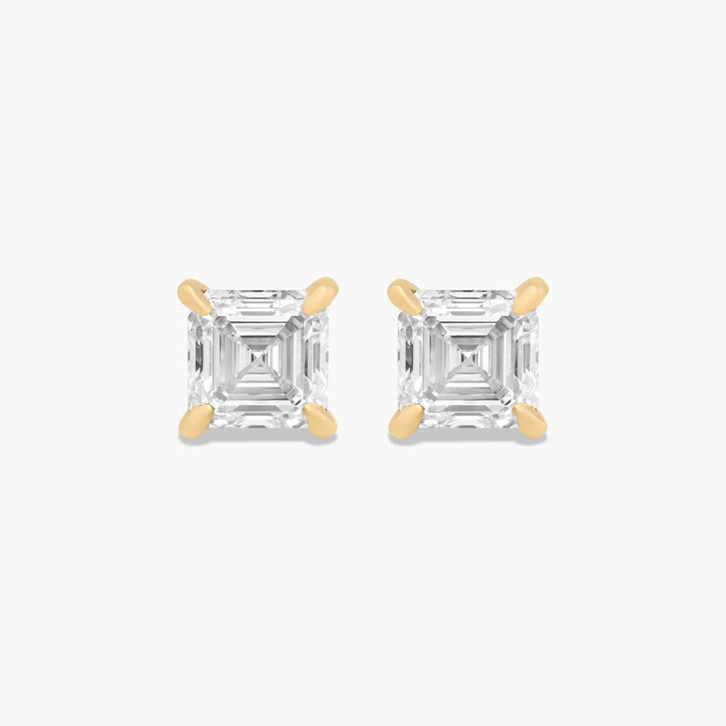Asscher Cut Lab-Grown Diamond Stud Earrings