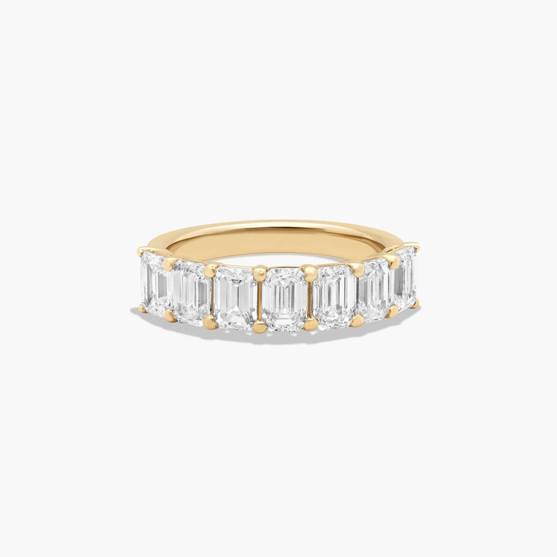 Seven Stone Anniversary Ring With Emerald Cut Lab-Grown Diamonds