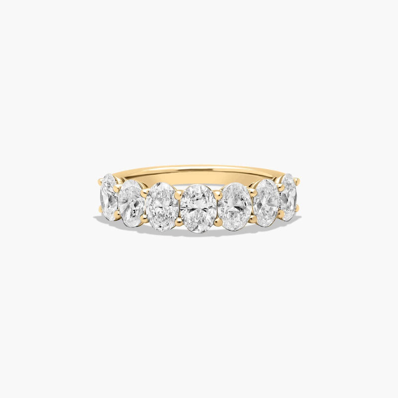 Seven Stone Anniversary Ring With Oval Cut Lab-Grown Diamonds