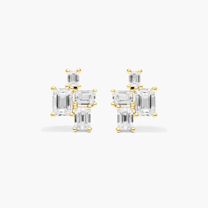 Assemblage Emerald Cut Lab-Grown Diamond Earrings