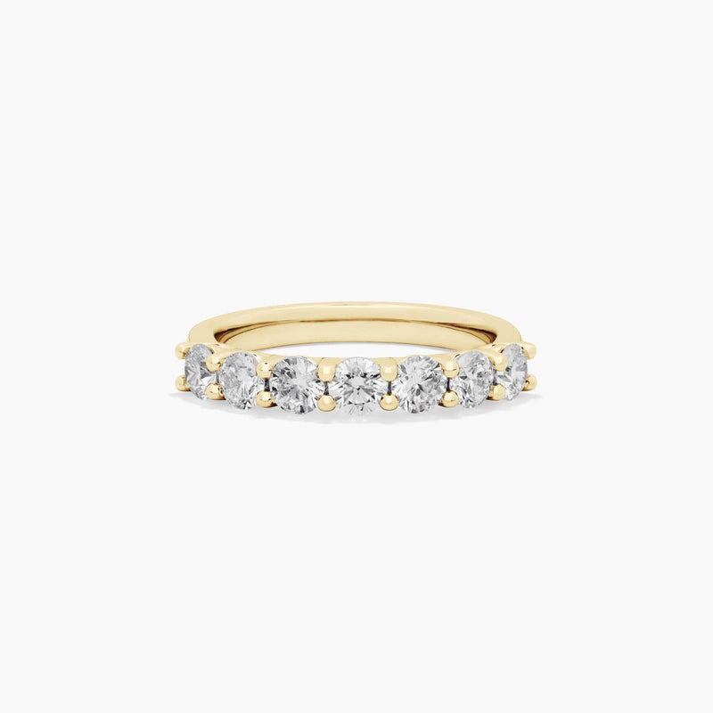 Seven Stone Low Dome Basket Anniversary Ring With Lab-Grown Diamonds