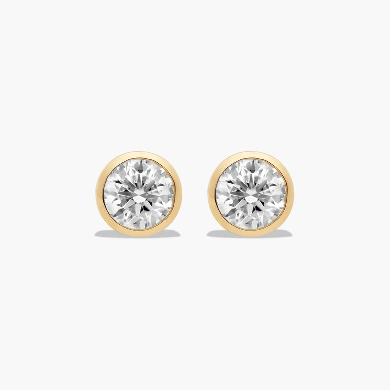 Bezel Lab-Grown Diamond Stud Earrings