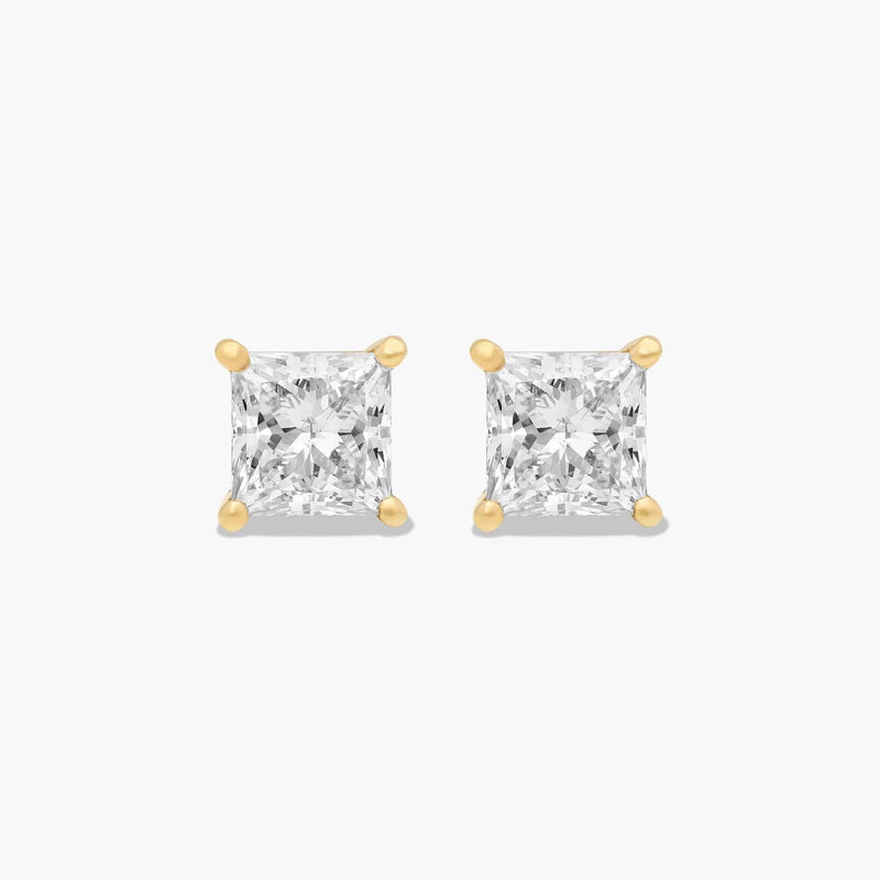 Princess Cut Lab-Grown Diamond Stud Earrings