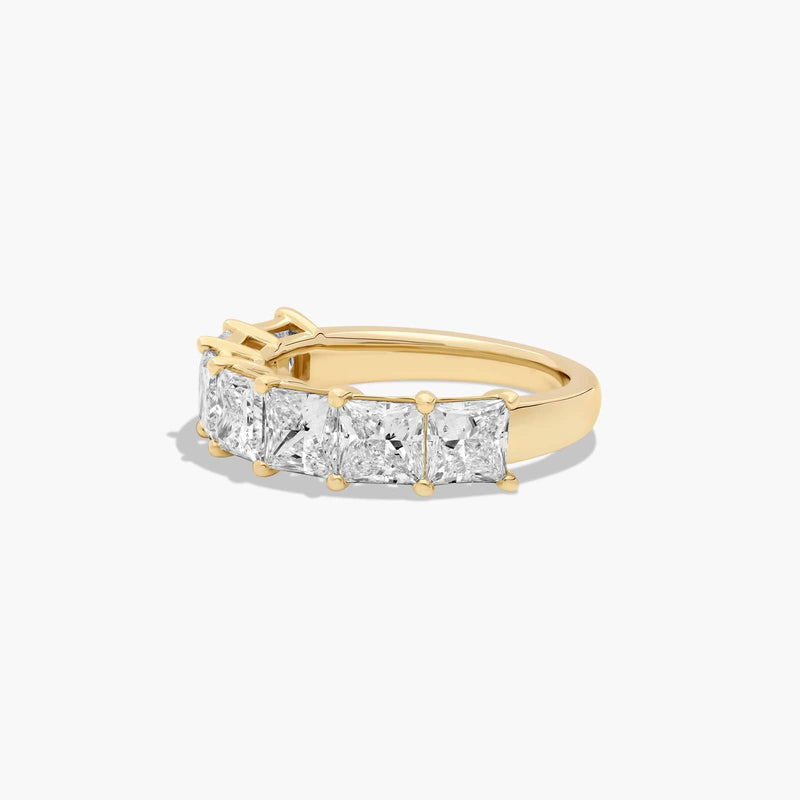 Seven Stone Anniversary Ring With Princess Cut Lab-Grown Diamonds