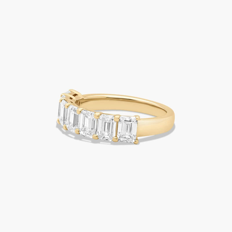 Seven Stone Anniversary Ring With Emerald Cut Lab-Grown Diamonds