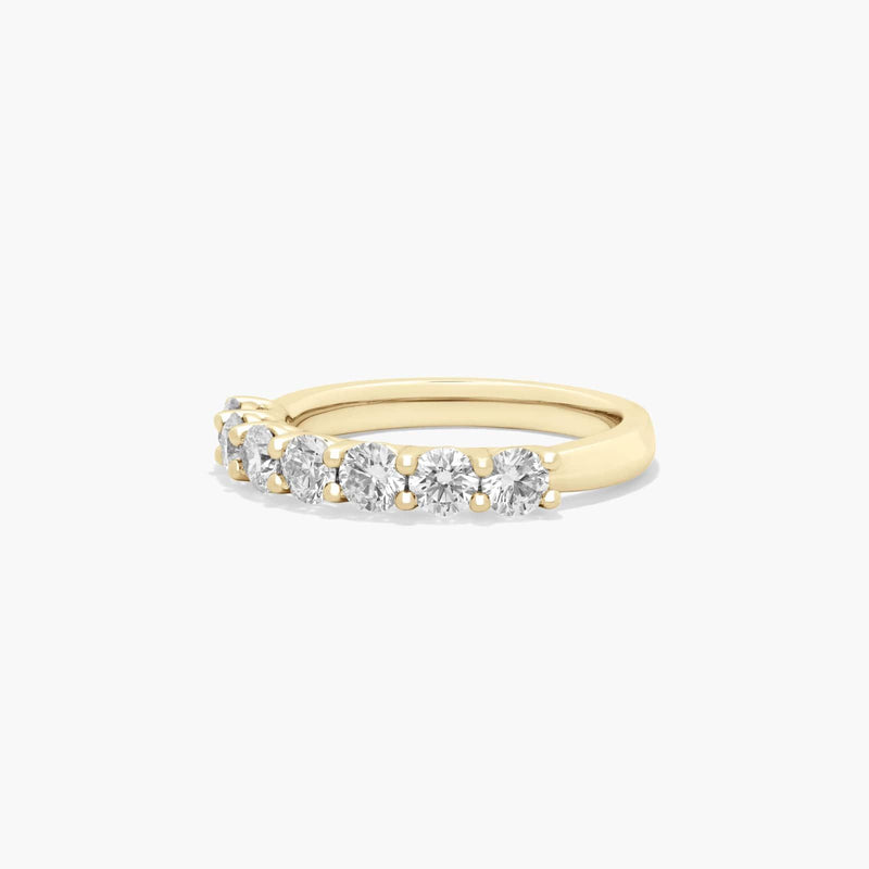 Seven Stone Low Dome Basket Anniversary Ring With Lab-Grown Diamonds