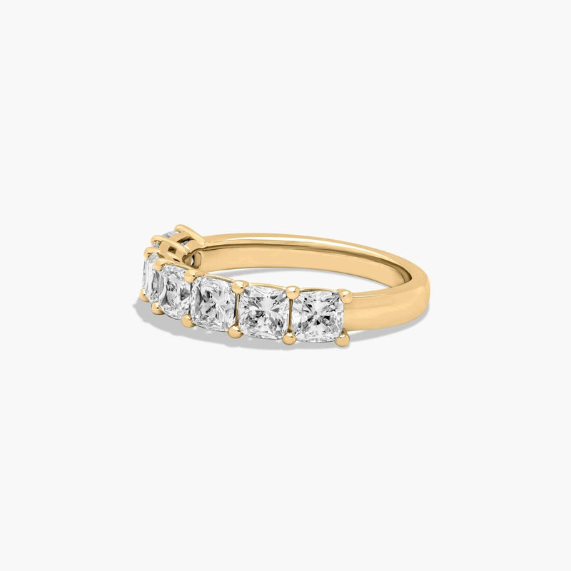 Seven Stone Anniversary Ring With Cushion Cut Lab-Grown Diamonds
