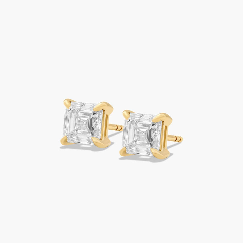 Asscher Cut Lab-Grown Diamond Stud Earrings