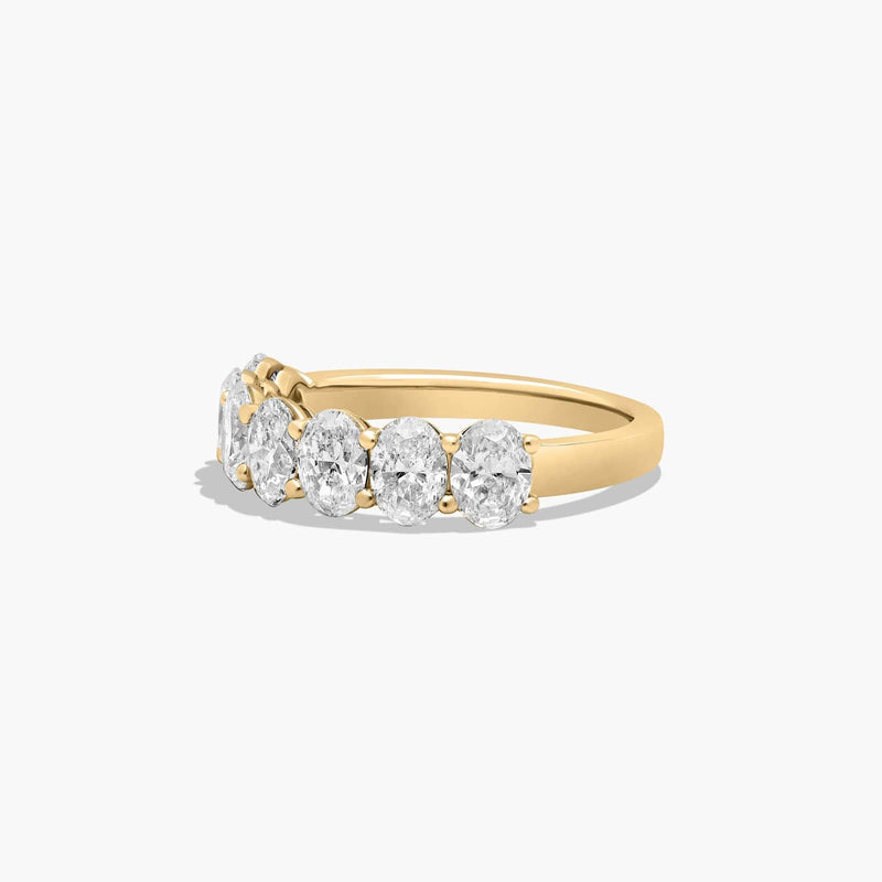 Seven Stone Anniversary Ring With Oval Cut Lab-Grown Diamonds