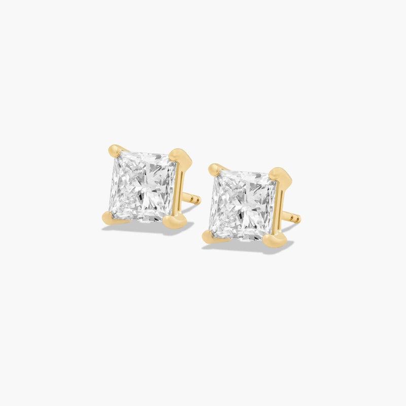 Princess Cut Lab-Grown Diamond Stud Earrings