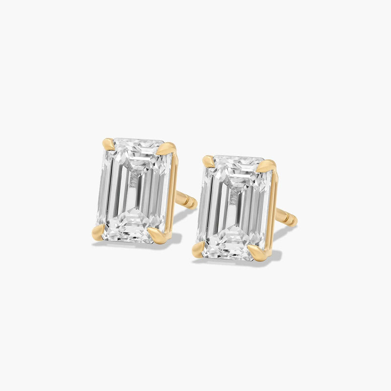Emerald Cut Lab-Grown Diamond Stud Earrings