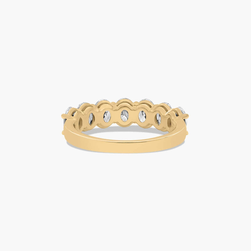Seven Stone Anniversary Ring With Oval Cut Lab-Grown Diamonds