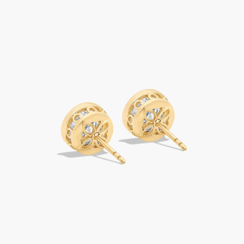 Bezel Lab-Grown Diamond Stud Earrings