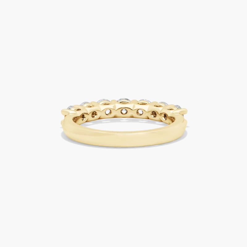 Seven Stone Low Dome Basket Anniversary Ring With Lab-Grown Diamonds