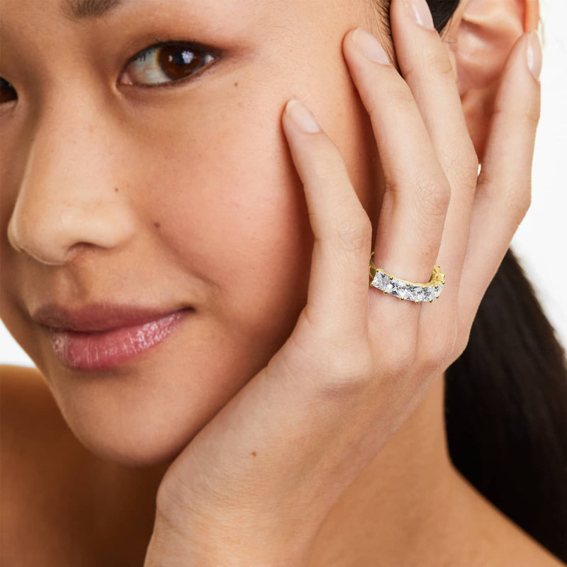 Seven Stone Anniversary Ring With Princess Cut Lab-Grown Diamonds