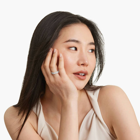 Eternity Ring With 7 CTW Radiant Cut Lab-Grown Diamonds In 14K Gold (5.50mm)