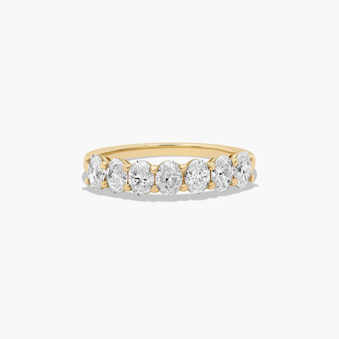 Seven Stone Anniversary Ring With 1 CTW Oval Cut Lab-Grown Diamonds In 14K Gold (2.00mm)