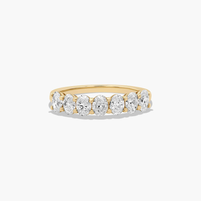 Seven Stone Anniversary Ring With 1 CTW Oval Cut Lab-Grown Diamonds In 14K Gold (2.00mm)