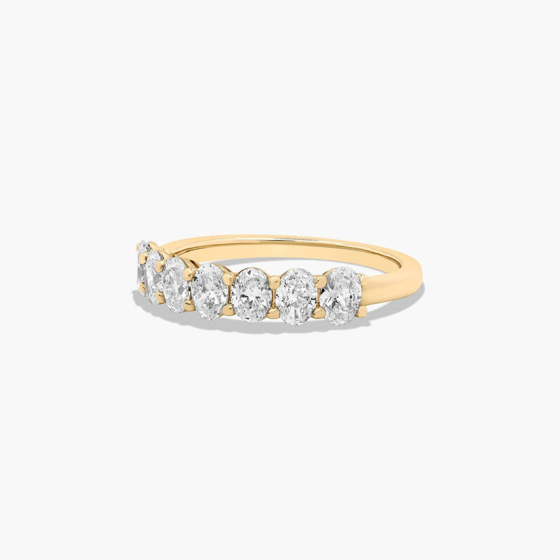 Seven Stone Anniversary Ring With 1 CTW Oval Cut Lab-Grown Diamonds In 14K Gold (2.00mm)
