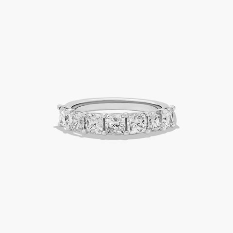 Seven Stone Anniversary Ring With 2 CTW Cushion Cut Lab-Grown Diamonds In 14K Gold (2.00mm)