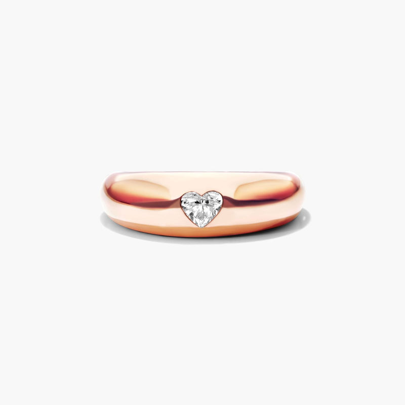 Heart Shape Diamond Dome Ring
